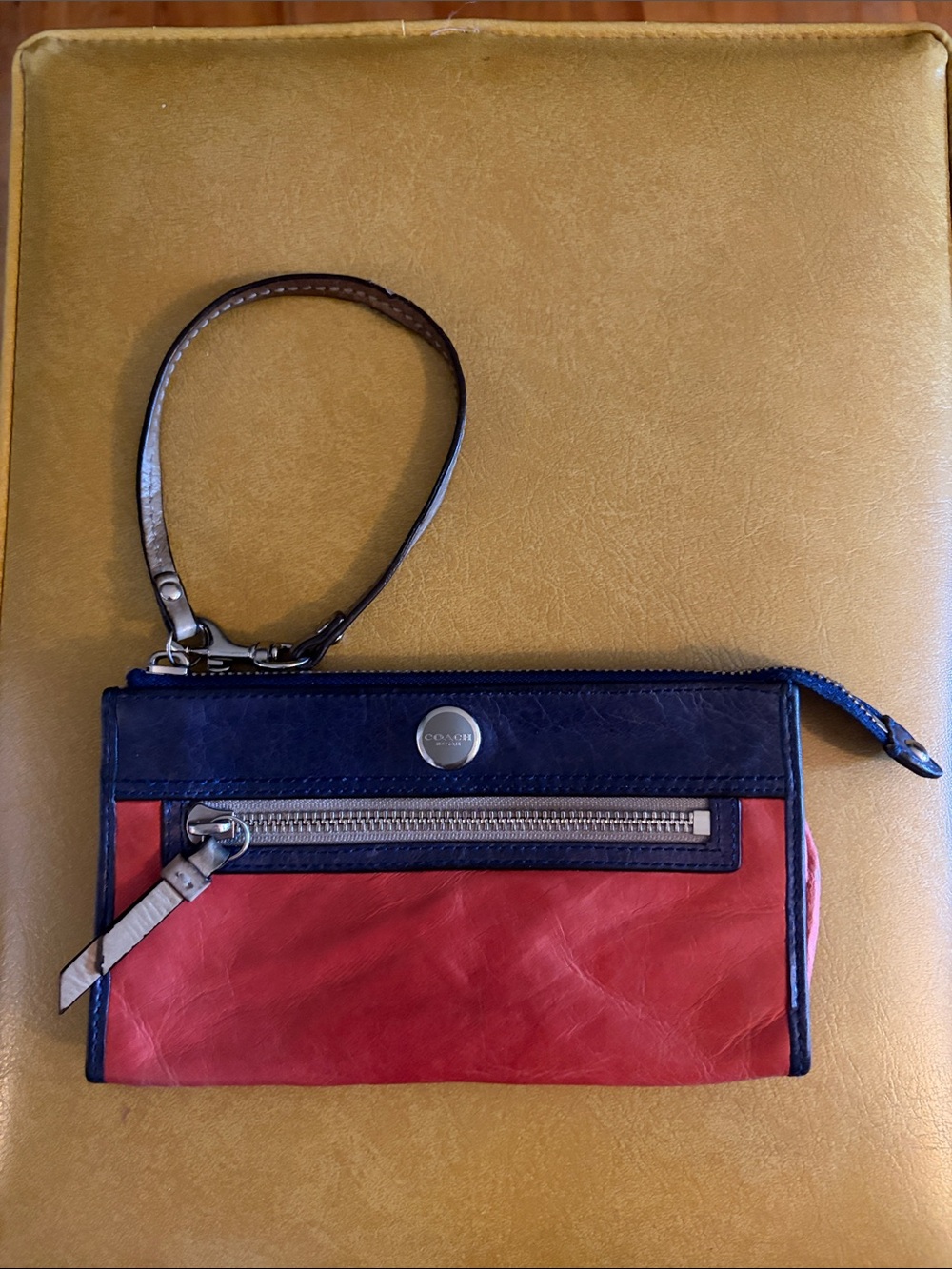 Coach Legacy Color-block Leather Wristlet - Rare - Vintage